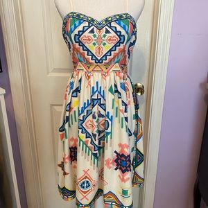 NWT Anthropologie Champagne & Strawberry dress